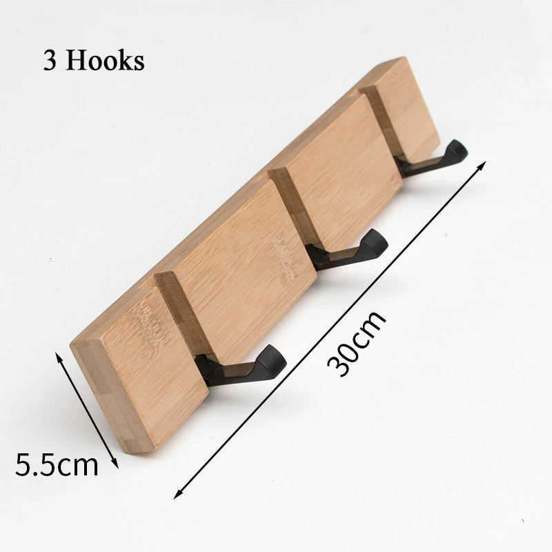Wall Hanging Bamboo Key Hanger Holder Wall Organizer Rectangle Key Rack Hooks Coat Hooks Home Decoration Coat Hanger