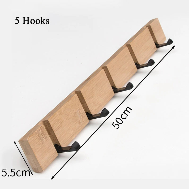 Wall Hanging Bamboo Key Hanger Holder Wall Organizer Rectangle Key Rack Hooks Coat Hooks Home Decoration Coat Hanger