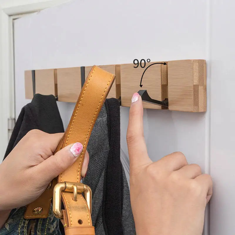 Wall Hanging Bamboo Key Hanger Holder Wall Organizer Rectangle Key Rack Hooks Coat Hooks Home Decoration Coat Hanger