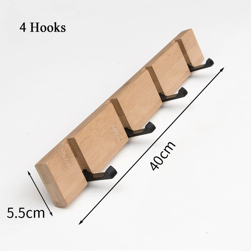 Wall Hanging Bamboo Key Hanger Holder Wall Organizer Rectangle Key Rack Hooks Coat Hooks Home Decoration Coat Hanger
